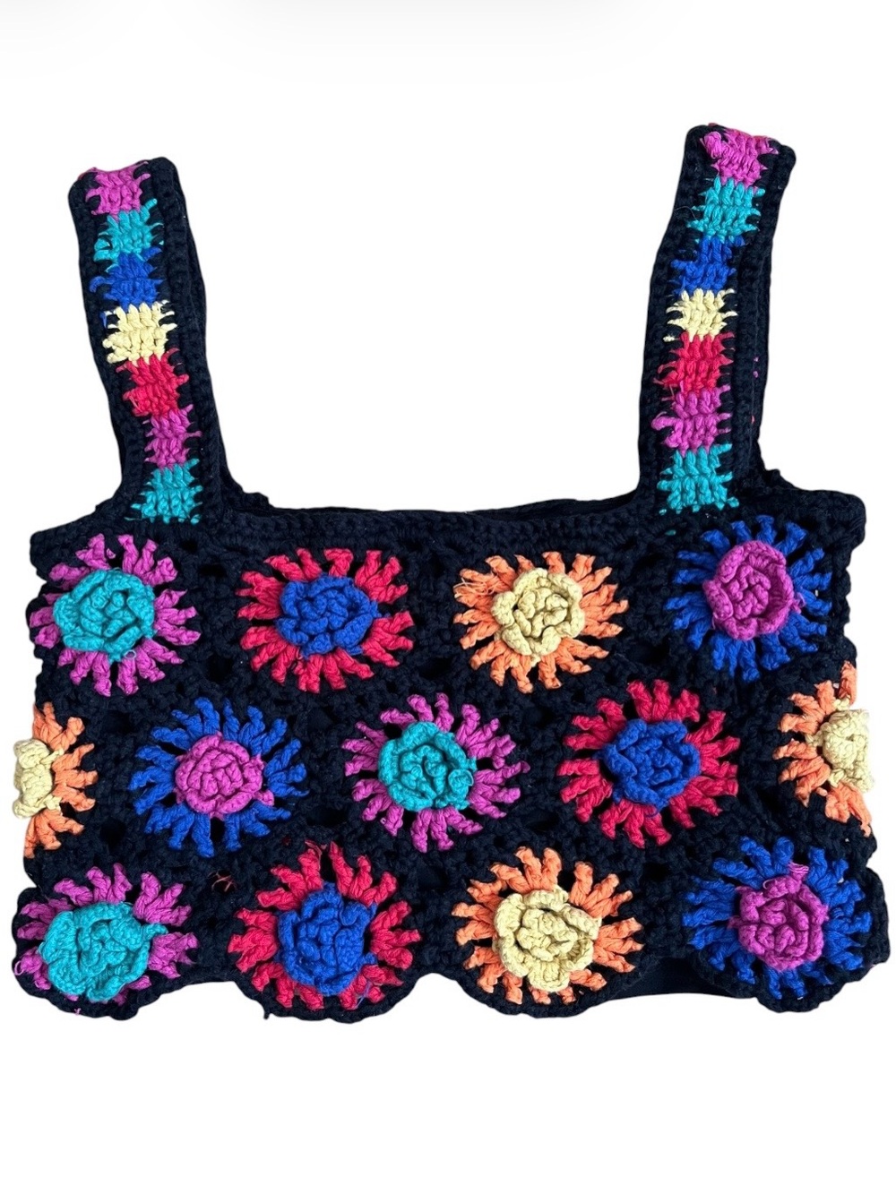 Farm Rio Colorful Crocheted Crop Top - Picture 8 of 13